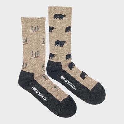 Men's Bear and Tree Merino Wool Socks