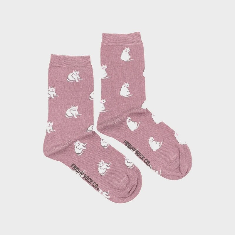 Women&#39;s White Cat Socks
