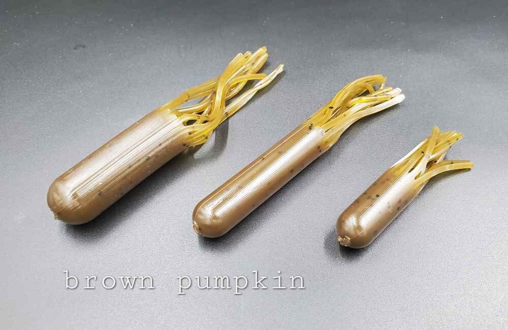 Bass Tubes, Size: 2.5&quot; Regular 6pk, Colour: Brown Pumpkin