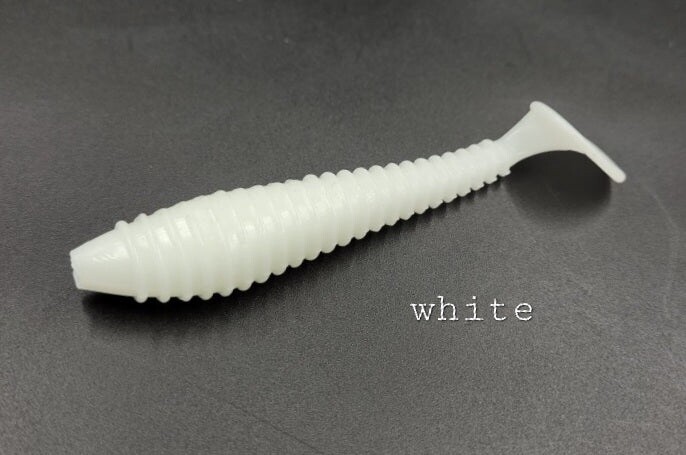Paddle Tail Swim Baits, Size: 3.25&quot; 10pk Echo, Colour: White