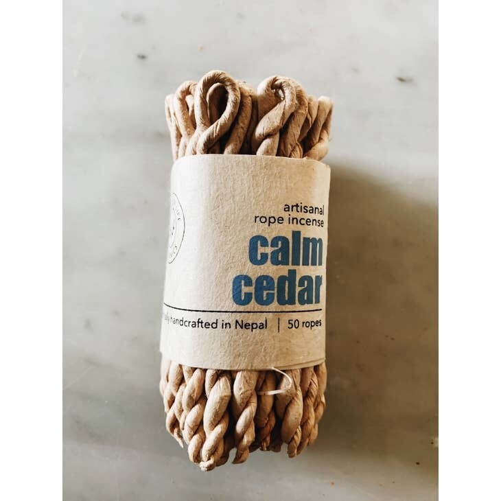 100% Artisanal Rope Incense, Scent: Calm Cedar