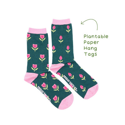 Women&#39;s Tulip Floral Socks