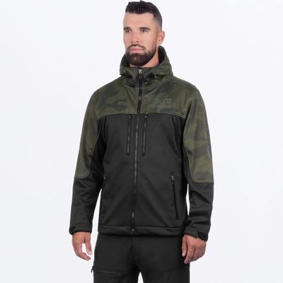 Men's PRO Softshell Jacket: Black/ Army Camo