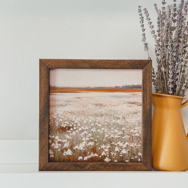 White Flower Field Sign