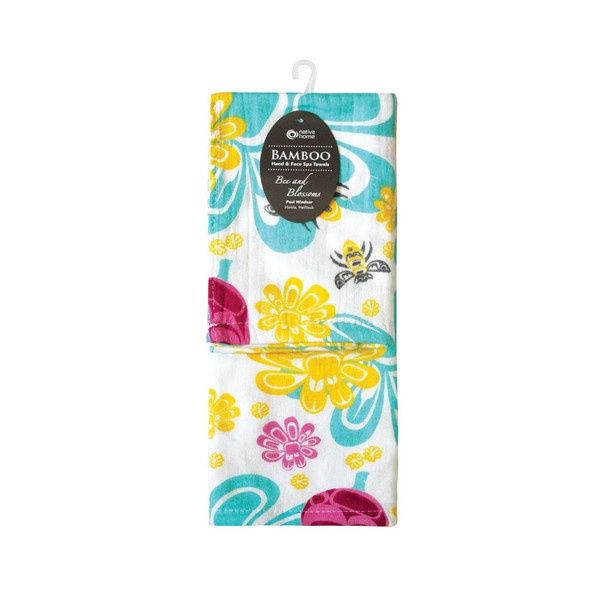 Bamboo Hand &amp; Face Spa Towels, Design: Bee and Blossoms by Paul Windsor