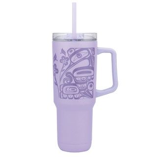 40oz Insulated Tumbler with Straw, Design: Spirit Messenger by Morgan Asoyuf