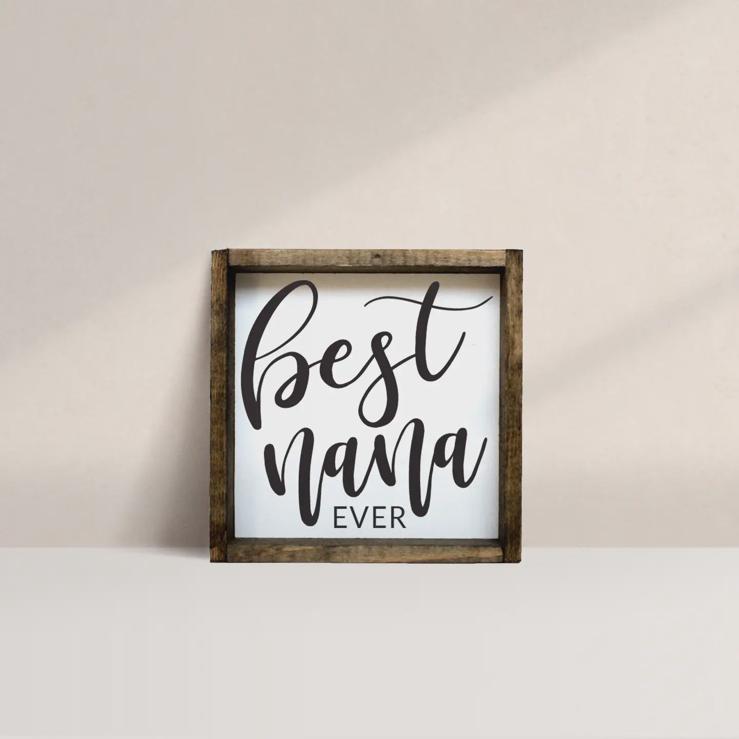 Mini Wood Sign WRD, Design: Best Nana Ever - White