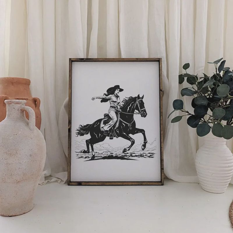 Wood Sign Vintage Cowgirl