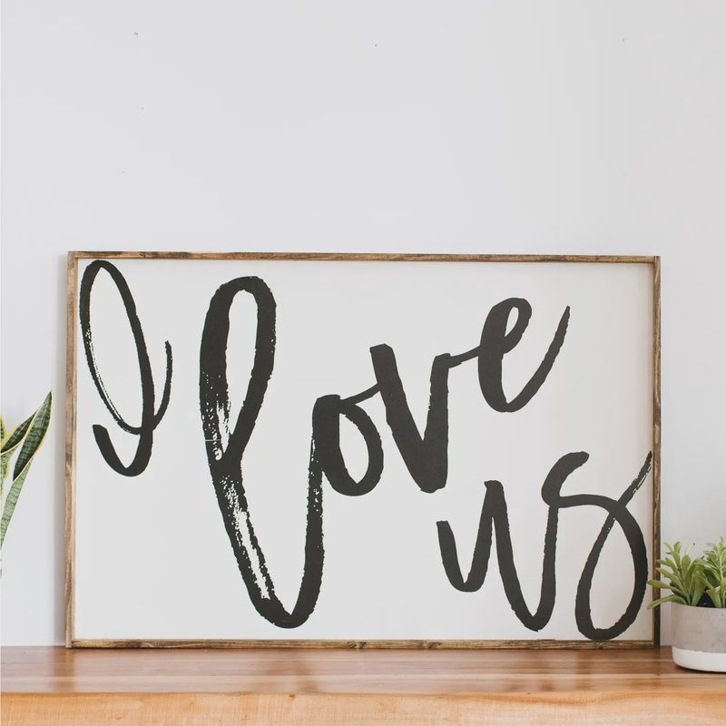 Wood Sign I Love Us