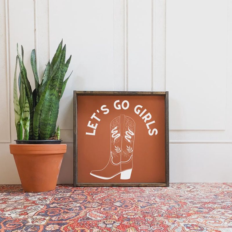 Wood Sign Let's Go Girls WRD