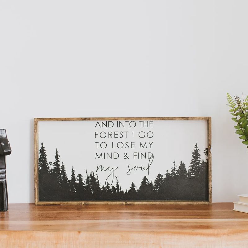Wood Sign Into the Forest I Go WRD