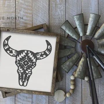 Aztec Bull Sign, Colour: White