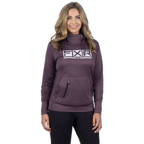 W PODIUM TECH PO HOODIE: MUTED GRAPE