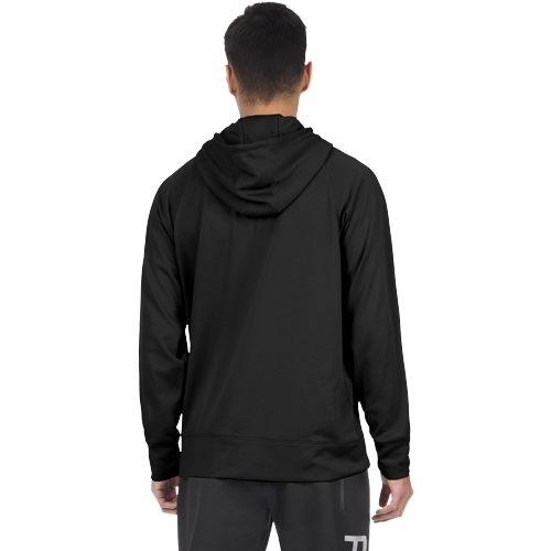 UNISEX PILOT UPF PO HOODIE: BLACK/ WHITE