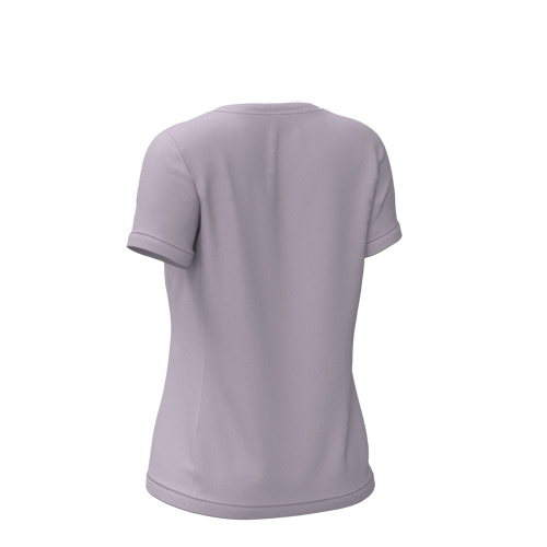 W BREEZY UPF V-NECK T-SHIRT: DUSTY LILAC/ MUTED GRAPE