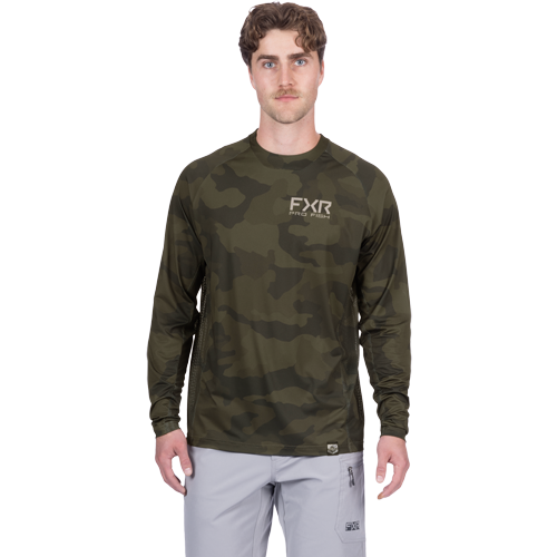 M BIG TREBLE AIR UPF LONGSLEEVE: ARMY CAMO BASS