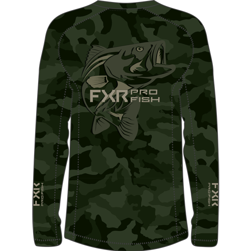 M BIG TREBLE AIR UPF LONGSLEEVE: ARMY CAMO BASS