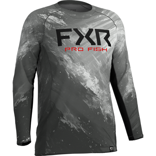 M DERBY SWELL AIR UPF LONGSLEEVE: GREY/ RED