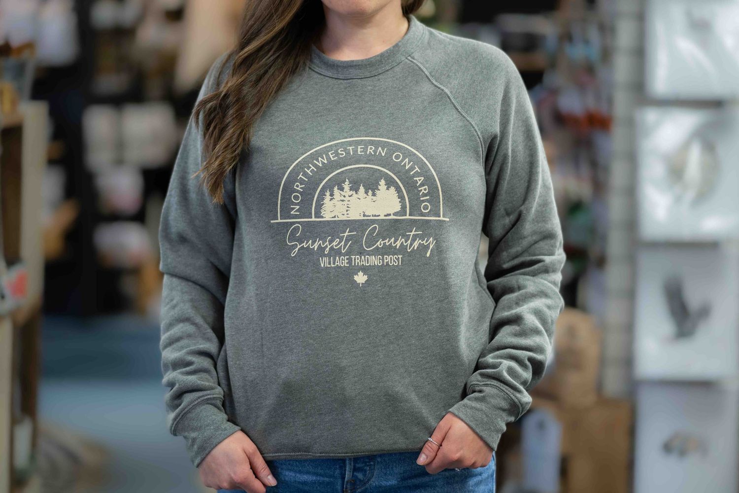 Bella Crewneck Light Grey Sunset Country