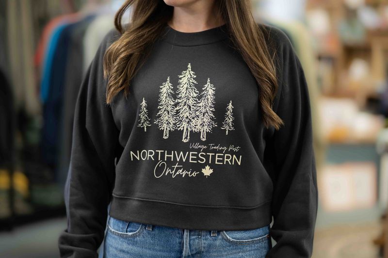 Bella Cropped Crew Grey NWO Trees