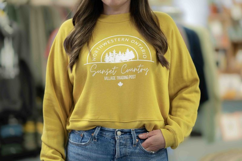 Bella Cropped Crew Mustard Sunset Country