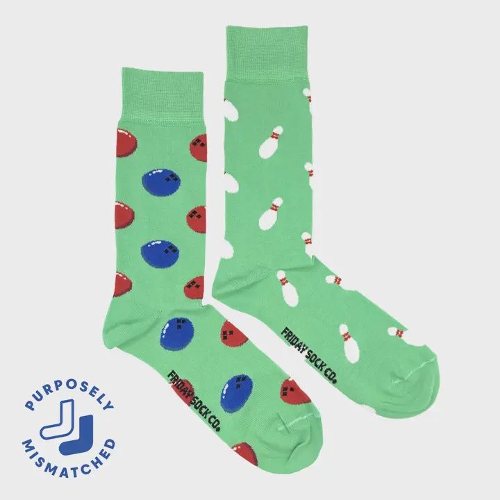 Men&#39;s Bowling Pin &amp; Bowling Ball Socks