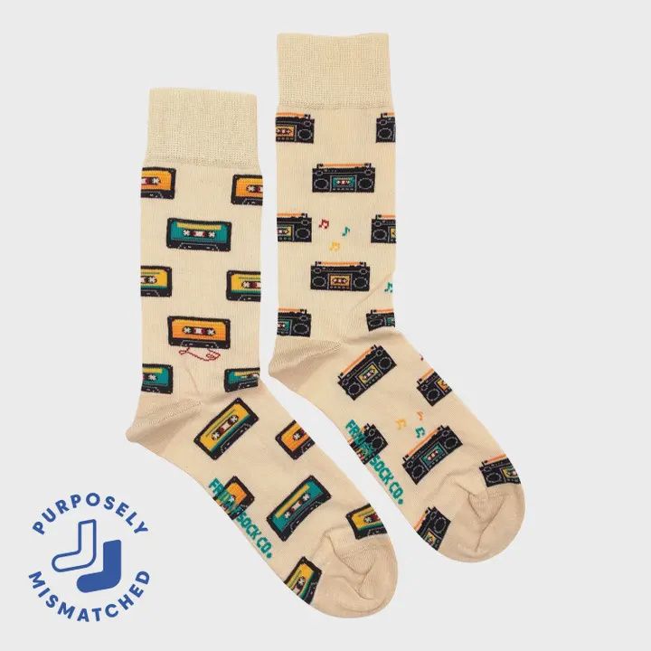 Men&#39;s Cassette &amp; Boom Box Socks