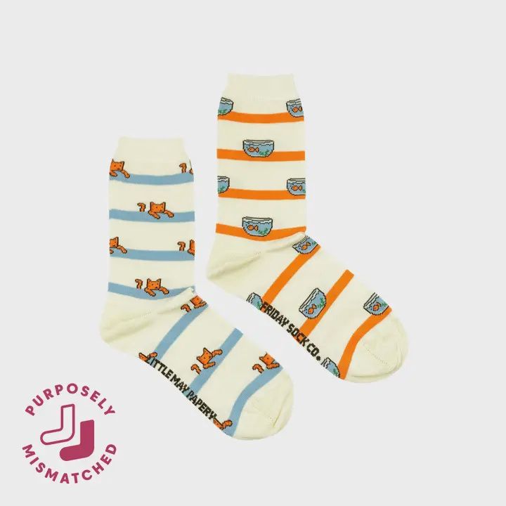 Women&#39;s Cat &amp; Fish Bowl Socks