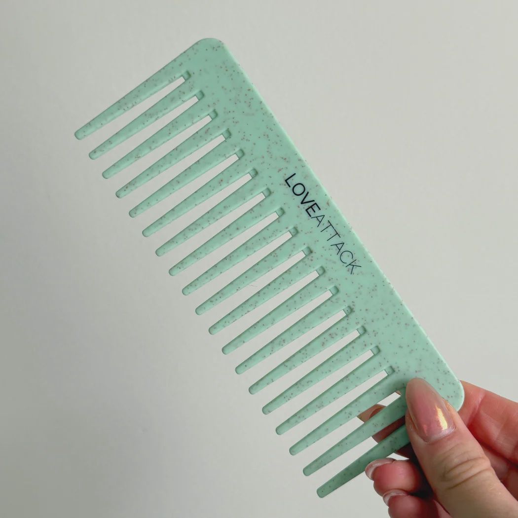 Wheat Straw Wide Tooth Detangling Combs, Colour: green