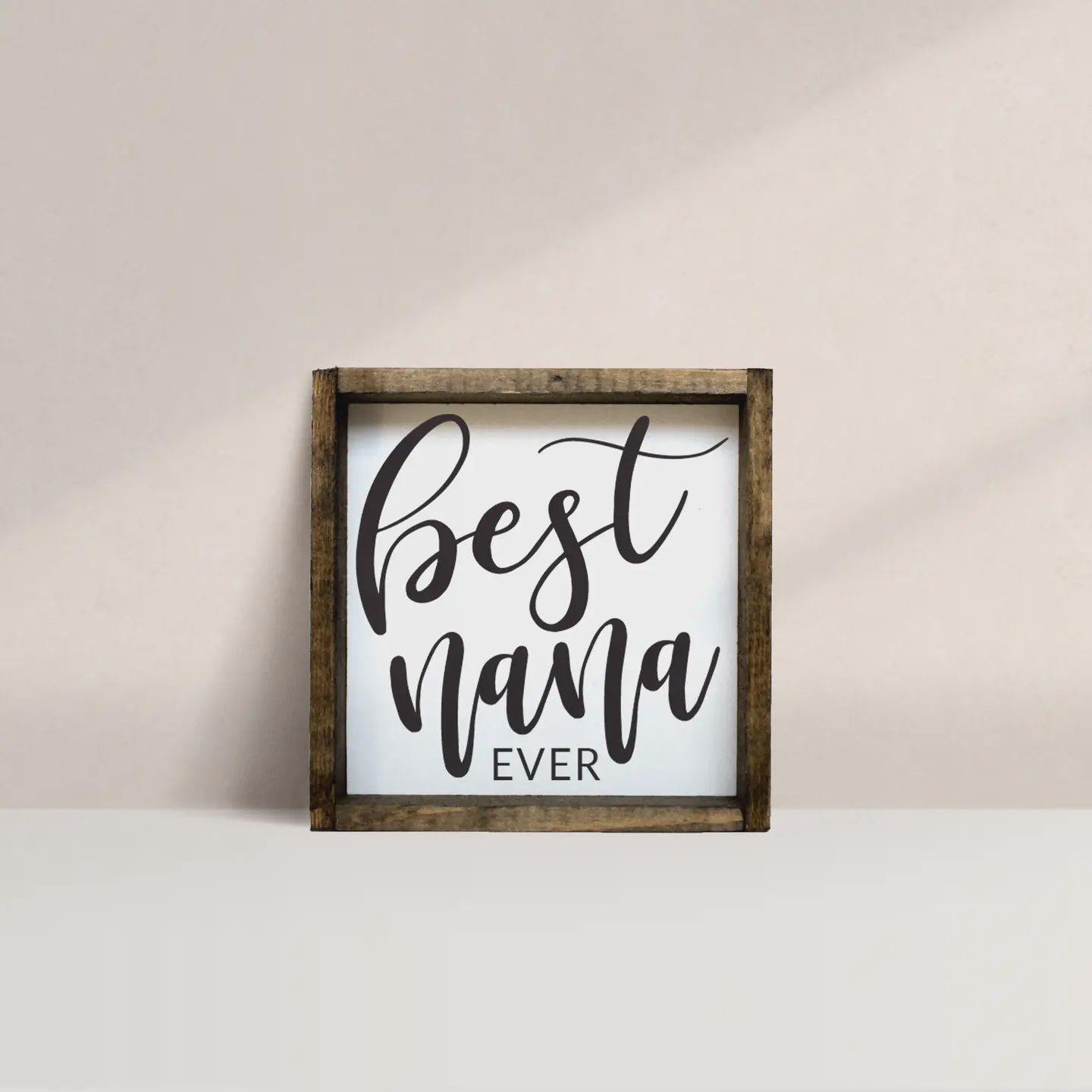 Mini Wood Sign WRD, Design: Best Nana Ever - White