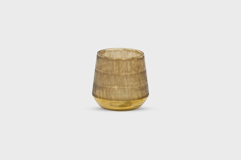 Dera Etched Glass Tealight, Size: Small