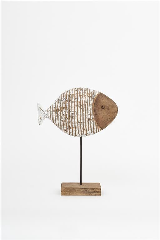 Carved Striped Fish, Size: XS