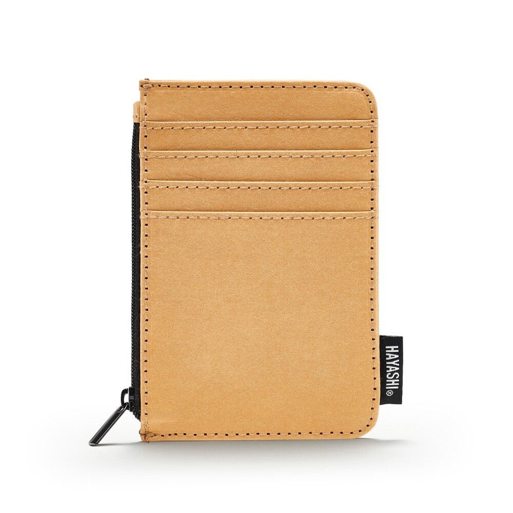 Zipped Card Case, Colour: Tan
