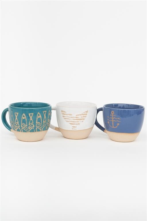 Etched Stoneware Mug