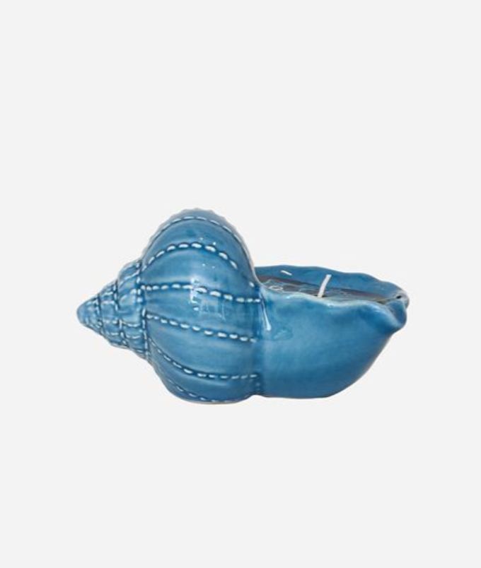 Seashell Candle, Size: Small (Blue)