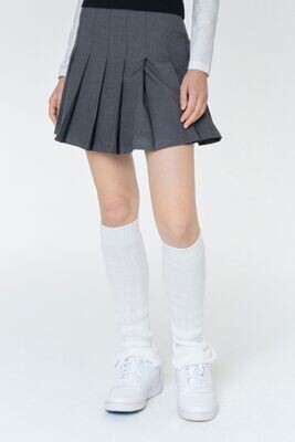 Heart attack pleated curot wool skirt