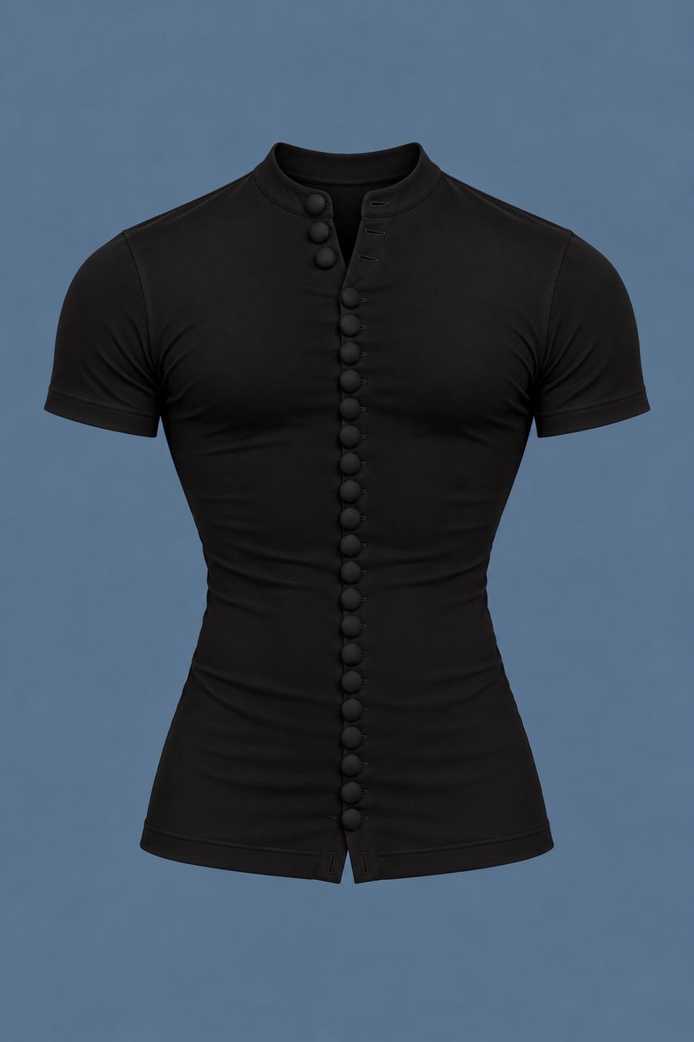 Buttoned Muscle Structure Top