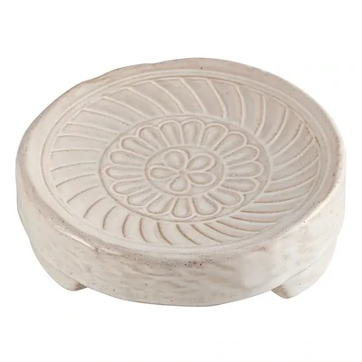 CLEARANCE/ Round Embossed Stoneware Trivet