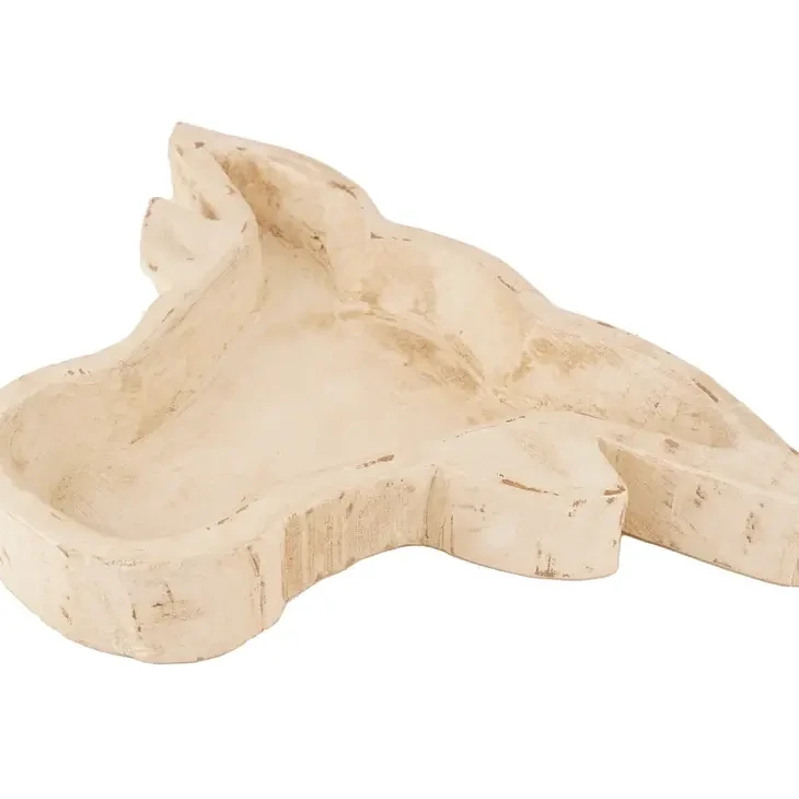 Longhorn Dough Bowl, Antique White