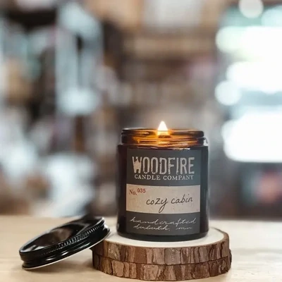 CLEARANCE/ Mini Amber Wood Wick Soy Candle