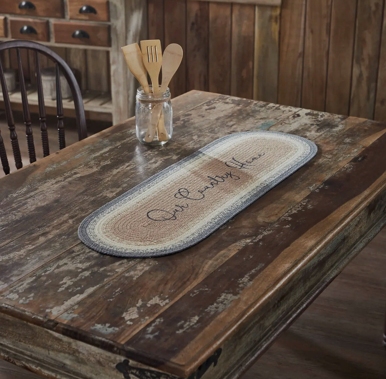 SALE/ Finders Keepers Our Country Home Oval Runner 12&quot;x 36&quot;