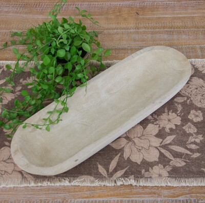 Raw Wood Oval Wooden Tray