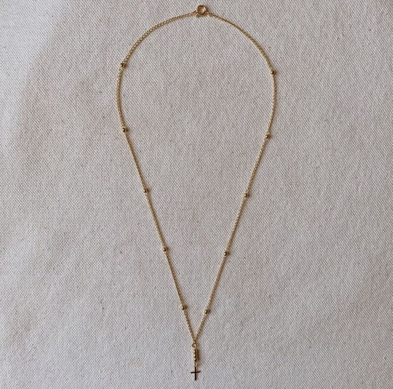 18k Gold Filled Simple Cross Necklace