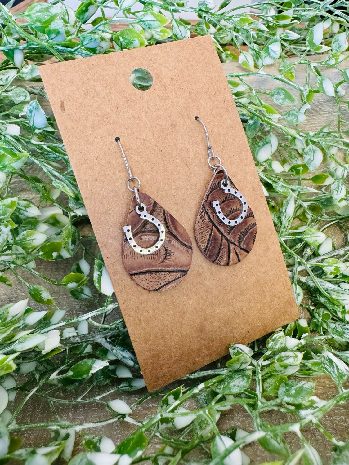 Small Teardrop Horseshoe  Earrings
