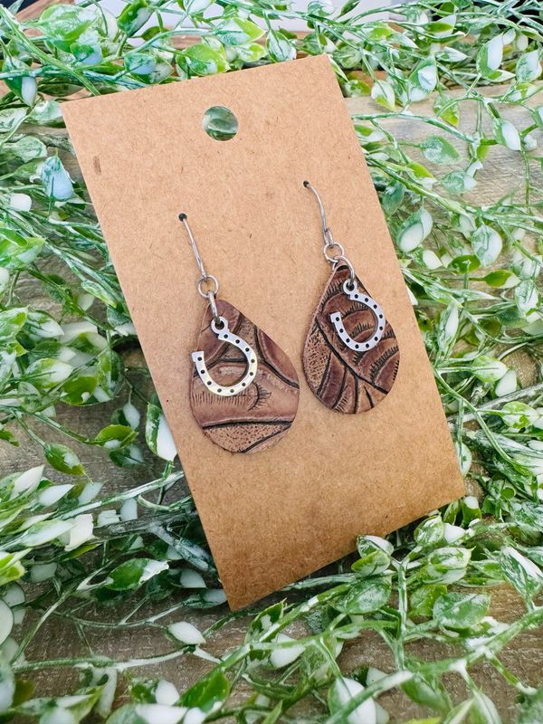 Small Teardrop Horseshoe  Earrings
