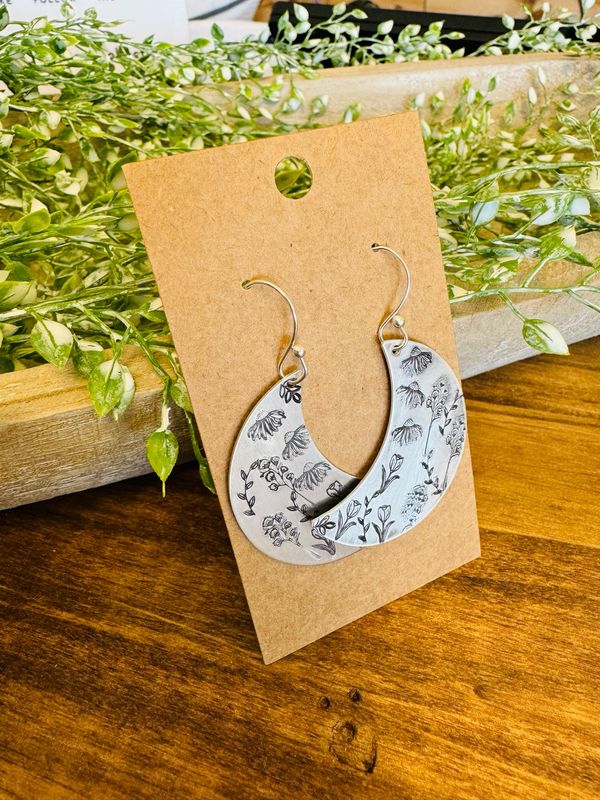 Large Wildflower Moon Earrings
