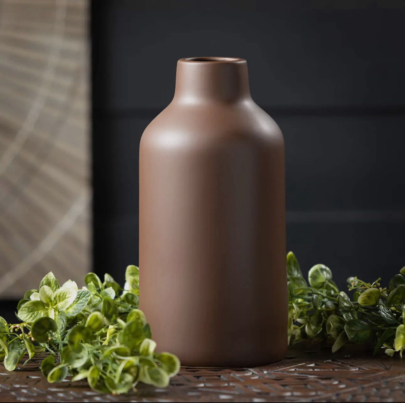 Large Brown Bottle Vase