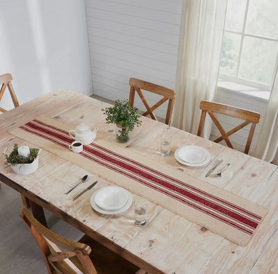Yuletide Burlap Red Stripe Runner
