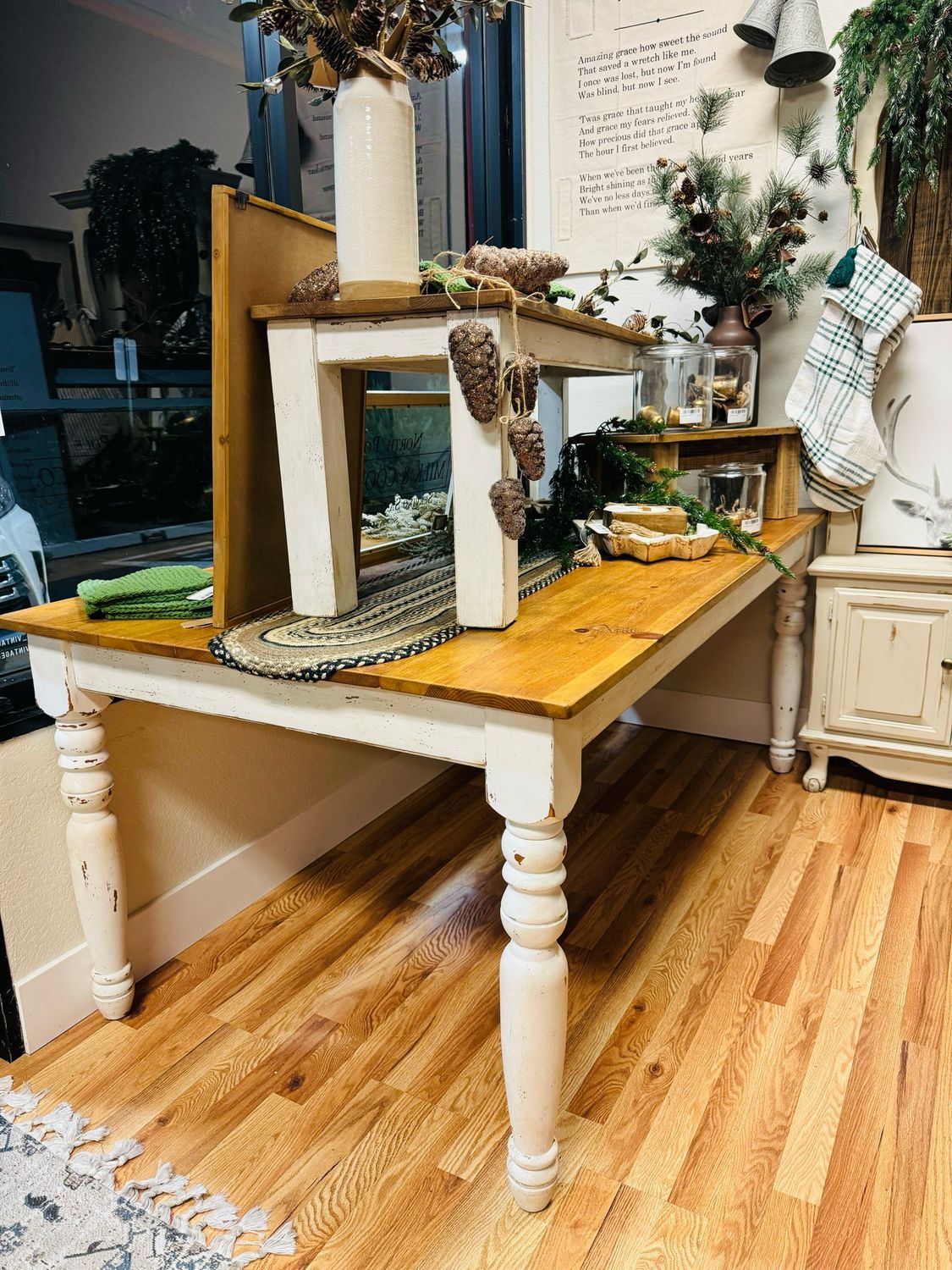 SALE/ Farmhouse Dining Table with Bench