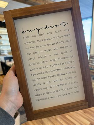 Buy Dirt Sign, 8x12, White